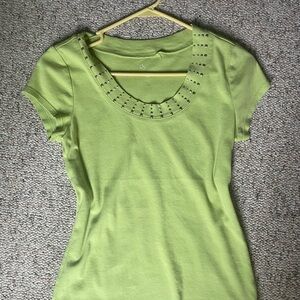 Green Studded Women's Top